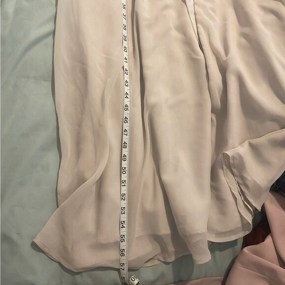 Azazie size 8 Cream Juliet Dress High Neck Halter Floor Length Bridesmaid Dress - Picture 10 of 12